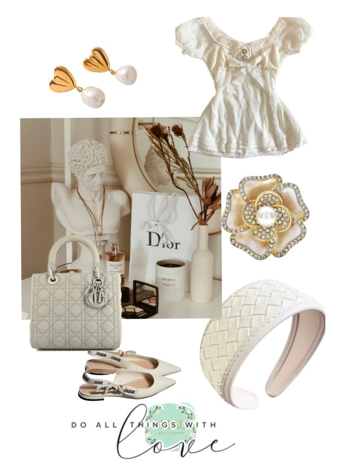 Earring Pearls Heart