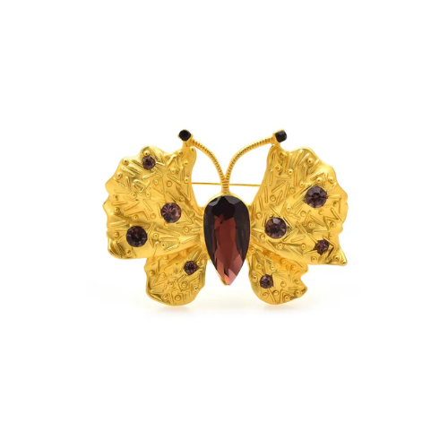 Crystal Golden Butterfly Brooches