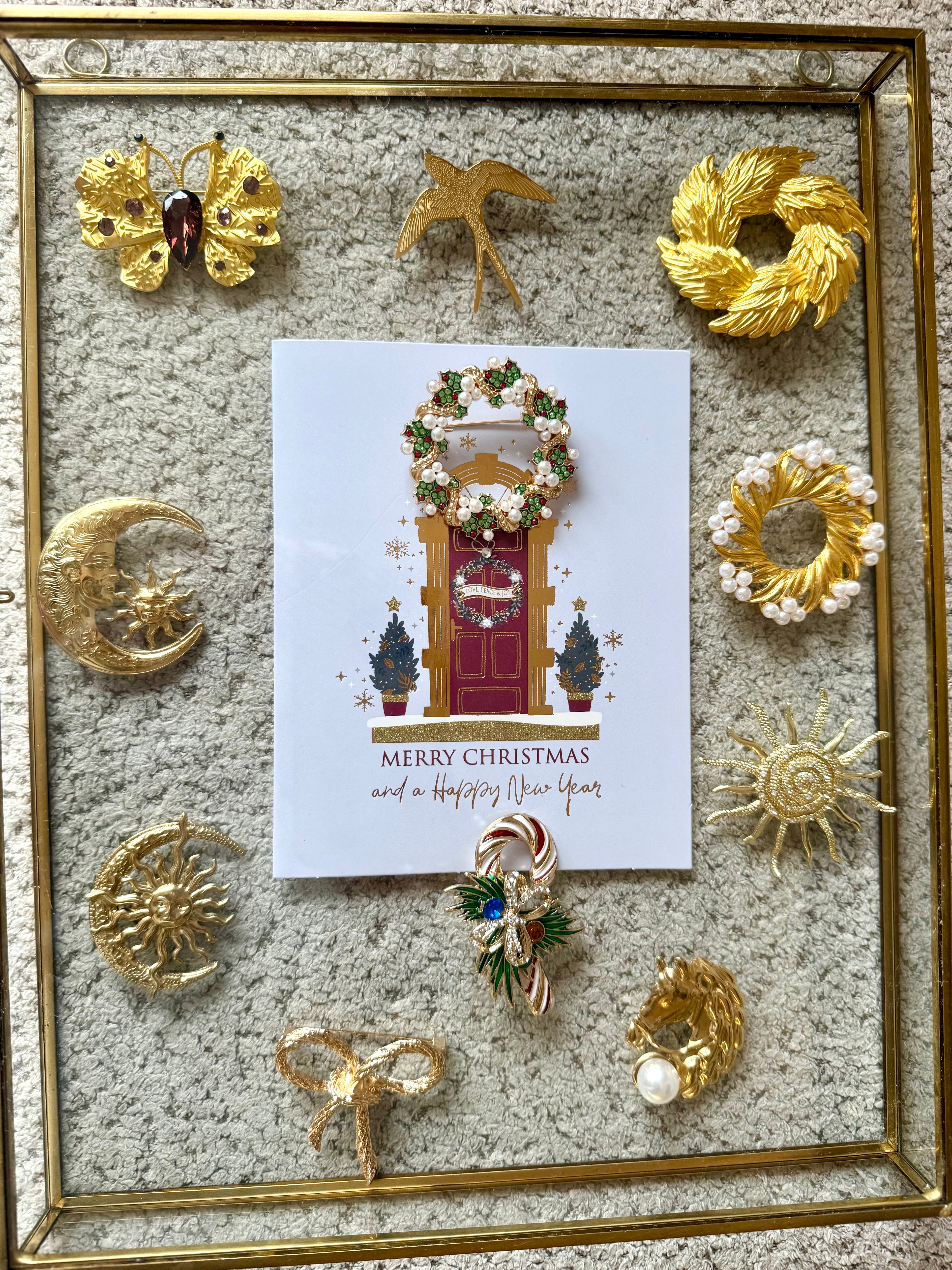 Crystal Golden Butterfly Brooches