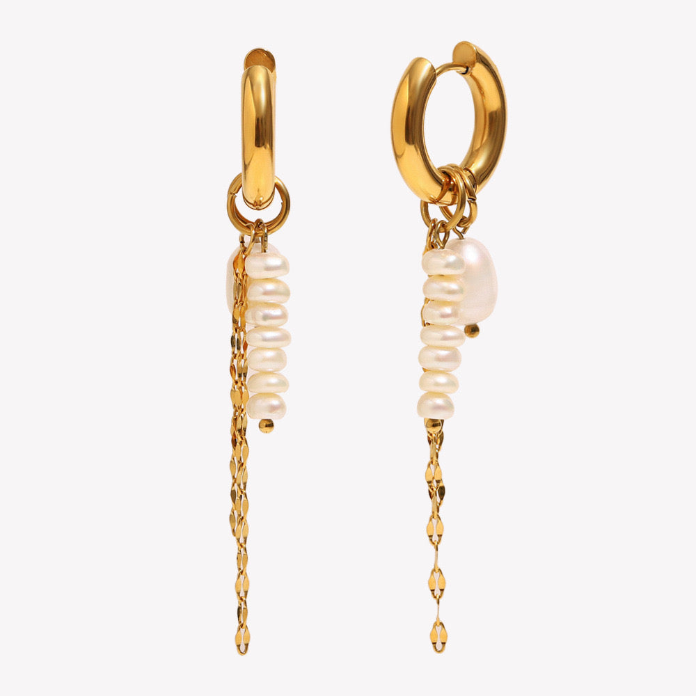 Earrings Elegant Tassel Pearl