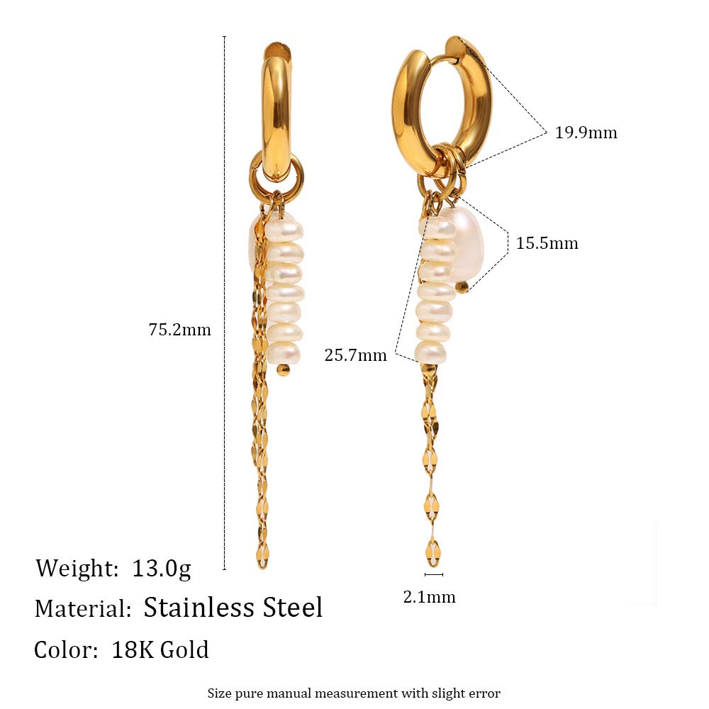 Earrings Elegant Tassel Pearl
